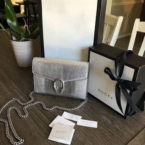 Gucci Dionysus Genuine Lizardskin Metallic Bag
